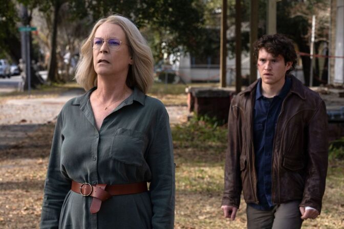 Jamie Lee Curtis och Rohan Campbell i "Halloween Ends"
