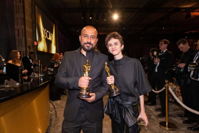 Hamdan Ballal och Rachel Szor är två av regissörerna bakom "No Other Land"